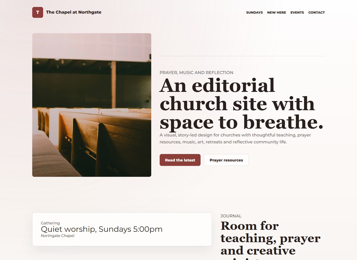 Chapel Studio demo homepage screenshot