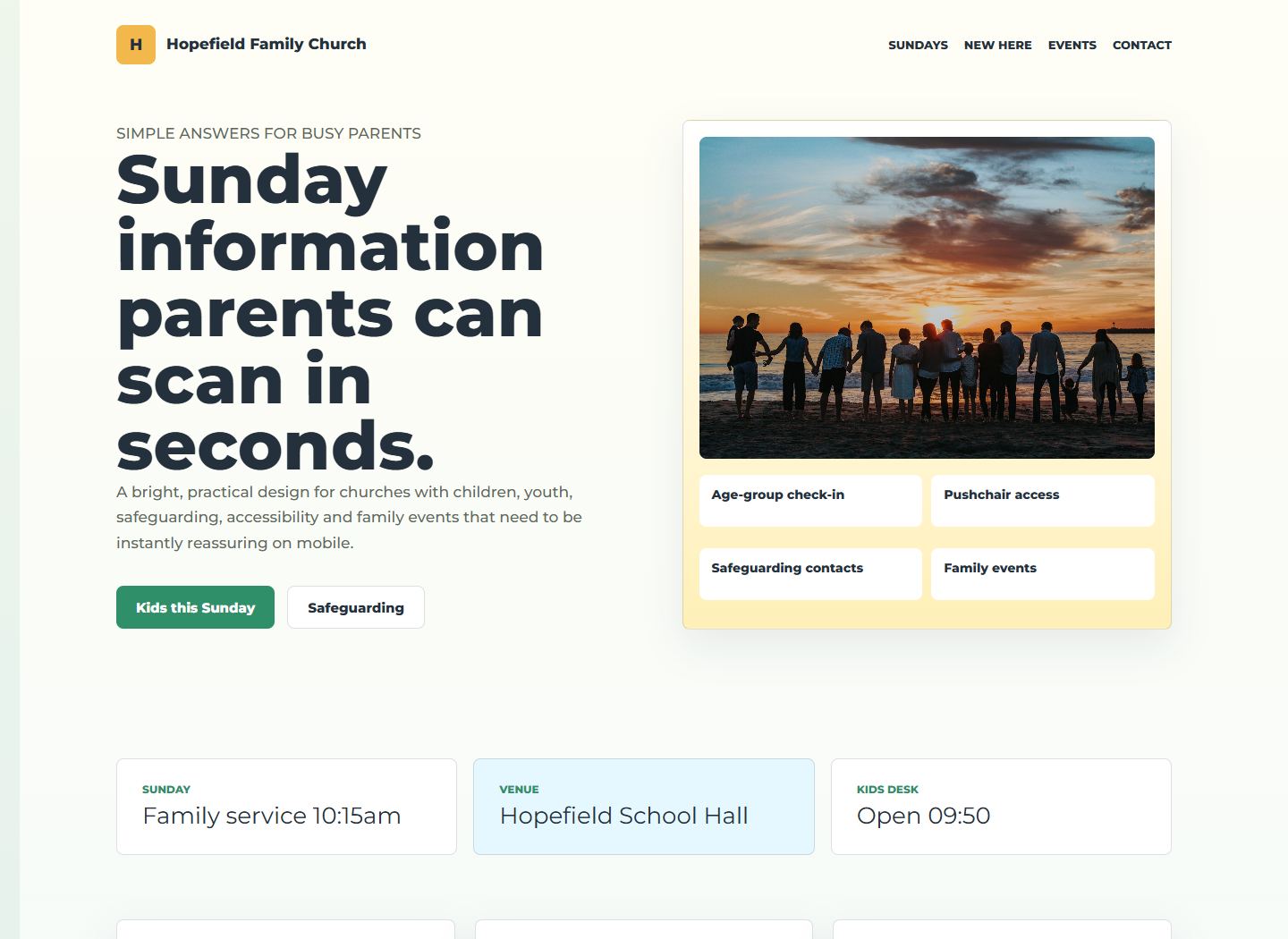 Family Church demo homepage screenshot