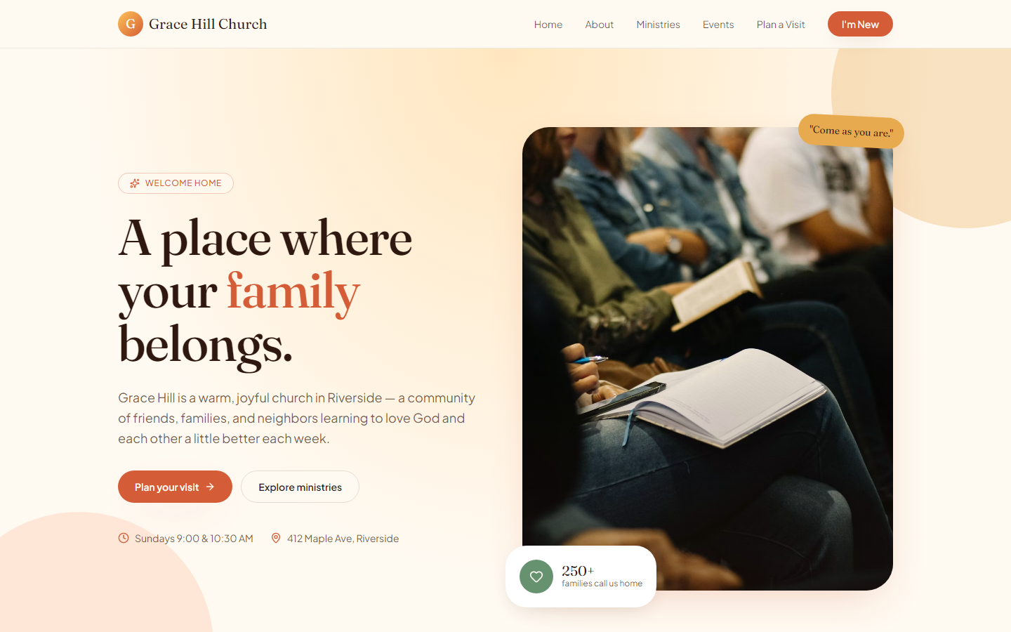 Grace Hill demo homepage screenshot