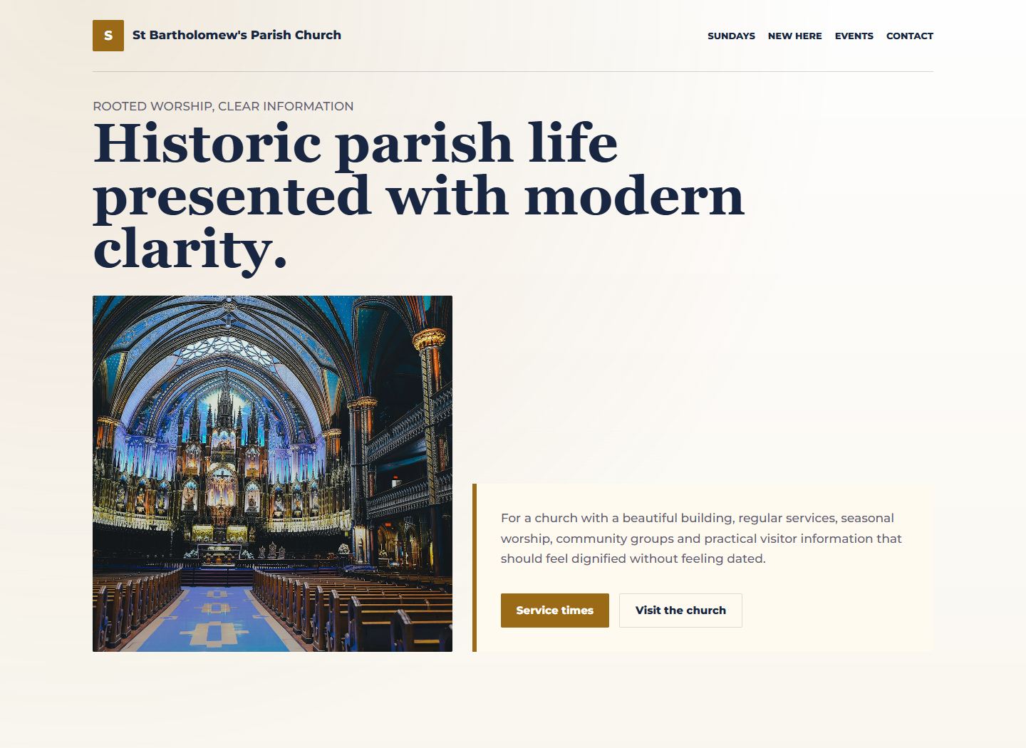 Heritage Parish demo homepage screenshot