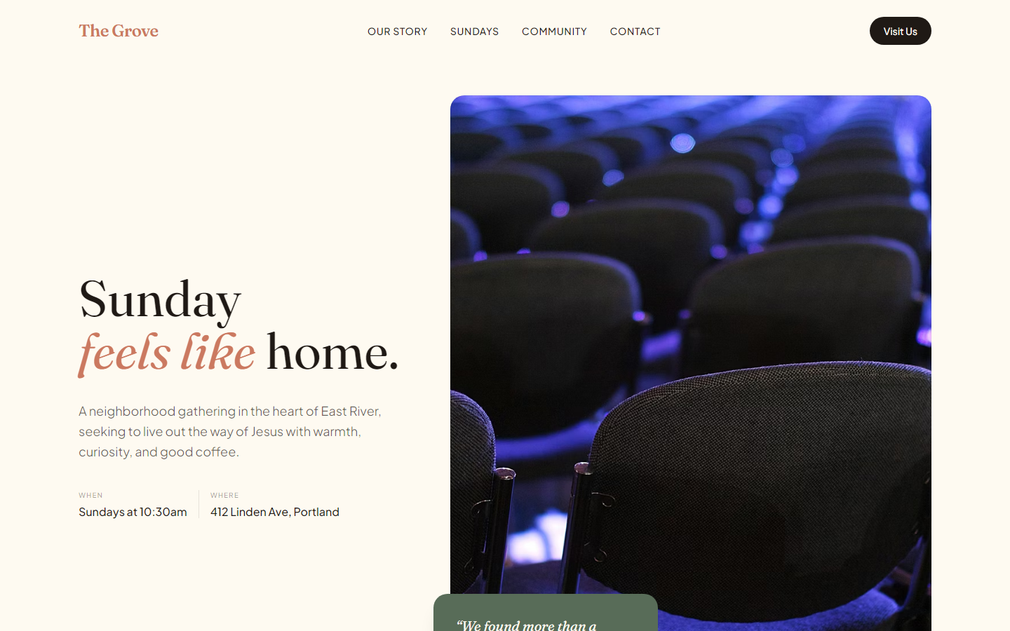 The Grove demo homepage screenshot